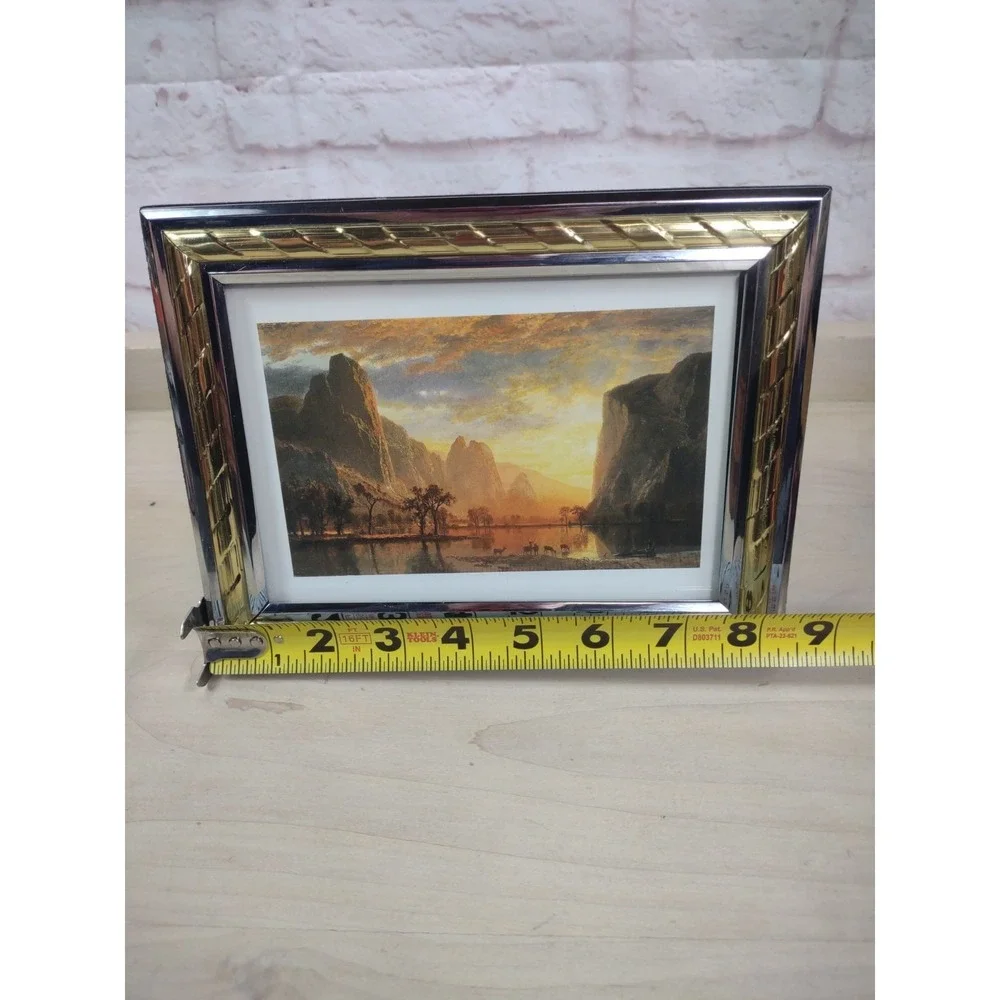 Vintage Art Deco Style Brass Silver Tone Metal Picture Photo Frame 5x7 Korea